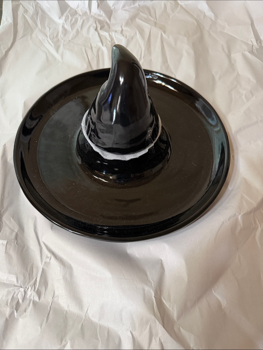 Black Ceramic Witch Hat Appetizer Tray
